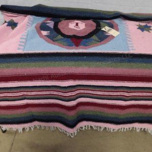 ANTIQUE HANDWOVEN LARGE N AMERICAN NAVAHO BLANKET RUG ESTATE